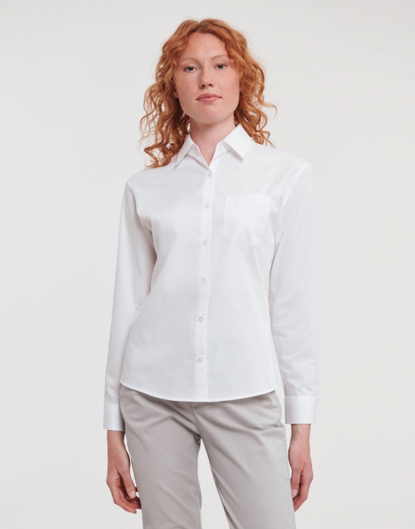 Dames blouse Poplin Russell 936F lange mouw