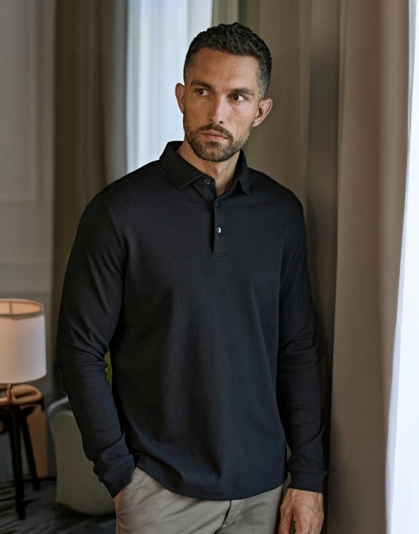 Heren Polo LS Tee Jays Pima Cotton