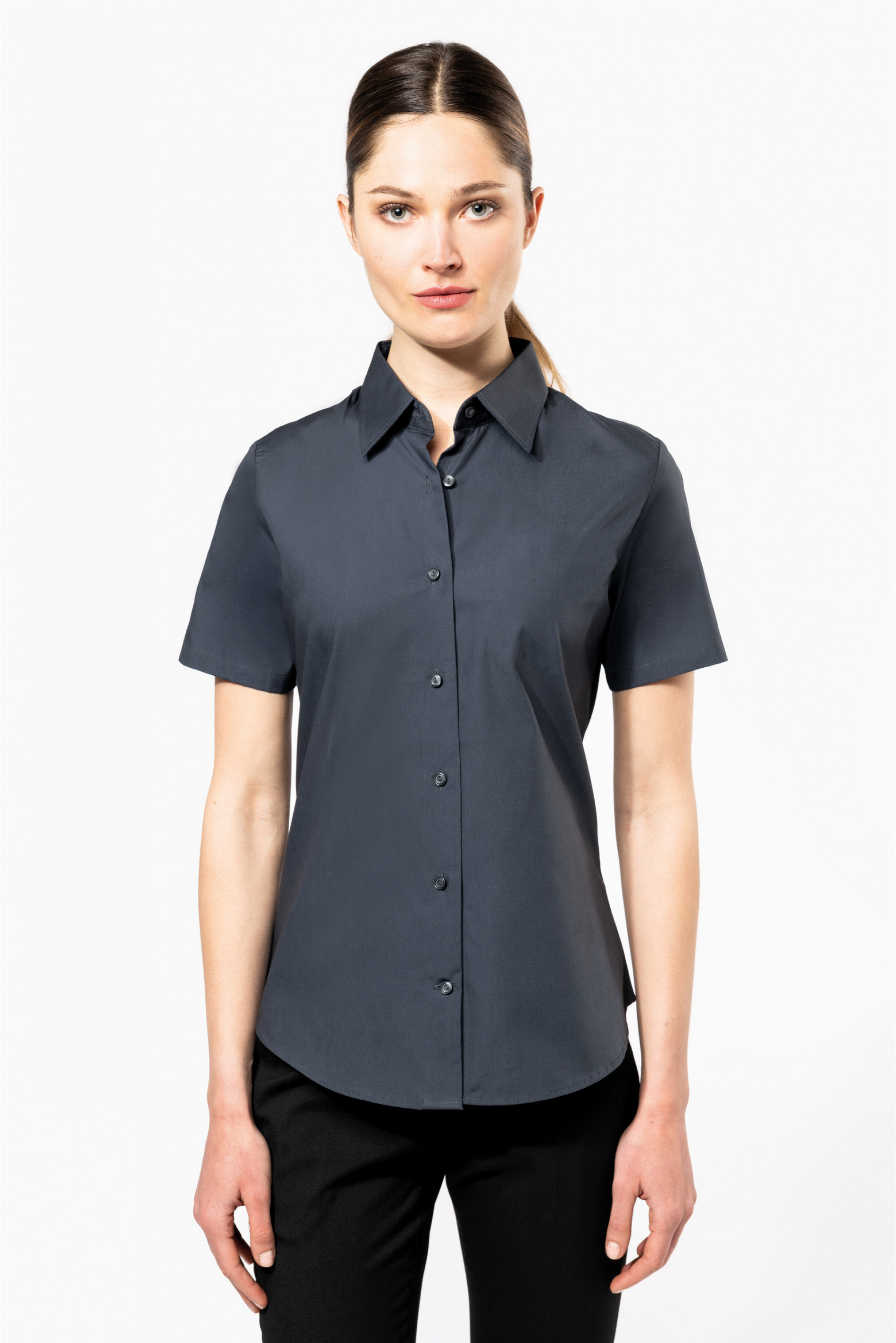 Dames Stretch Blouse korte mouw Kariban K532