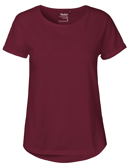 Dames T-shirt Neutral Roll Up O80012 - Bordeaux