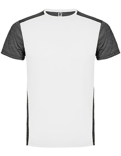 Heren Sportshirt Roly Zolder CA6653 - White / Heather Black