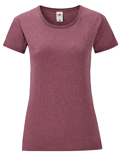 Dames T-shirt Iconic Fruit of the Loom 61-432-0 - Heather Burgundy
