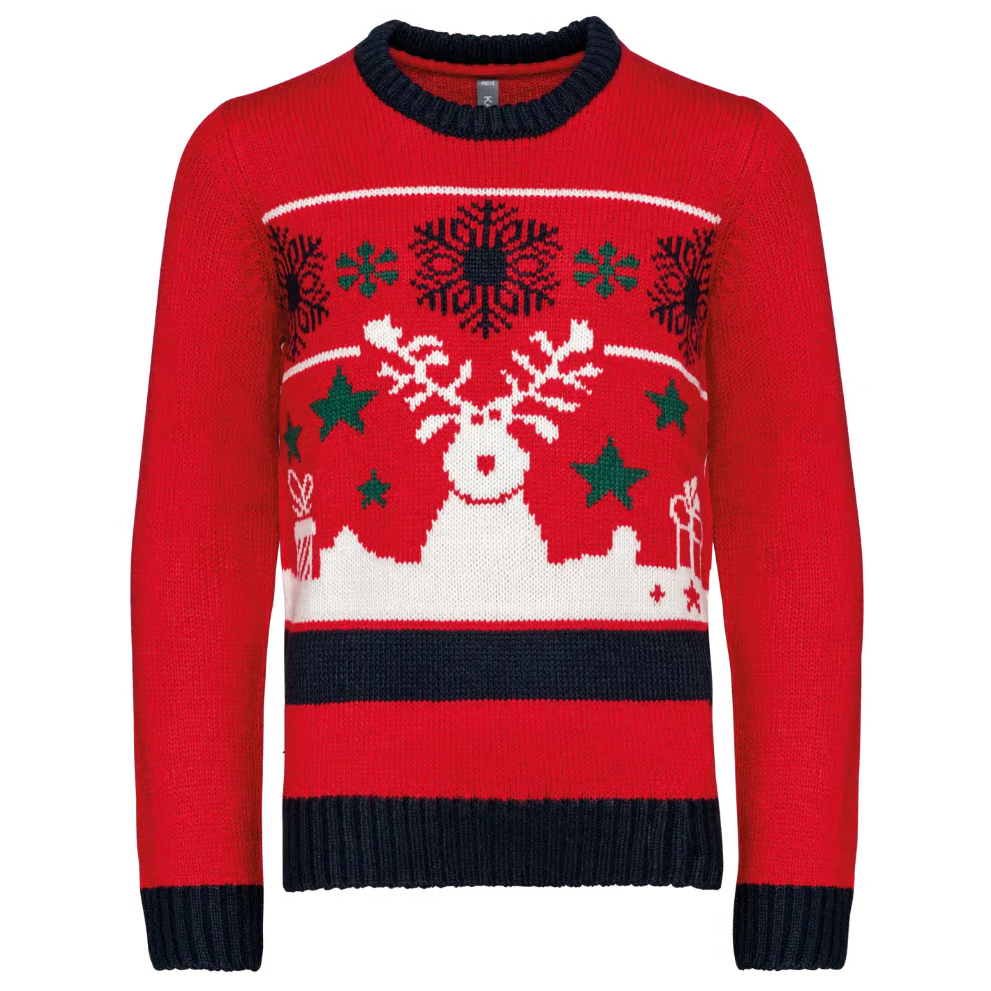 Kinder Kersttrui Kariban met ronde hals K9012 in Kinder Kersttrui Kariban met ronde hals K9012 Cherry Red