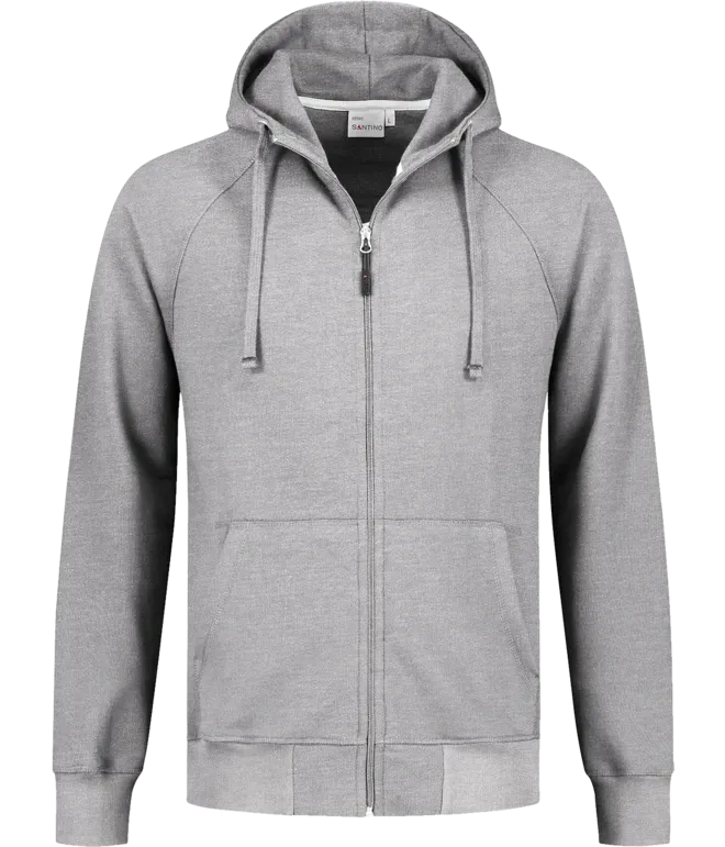 Heren Hooded Sweater met rits Santino Reno  in Heren Hooded Sweater met rits Santino Reno Sport Grey