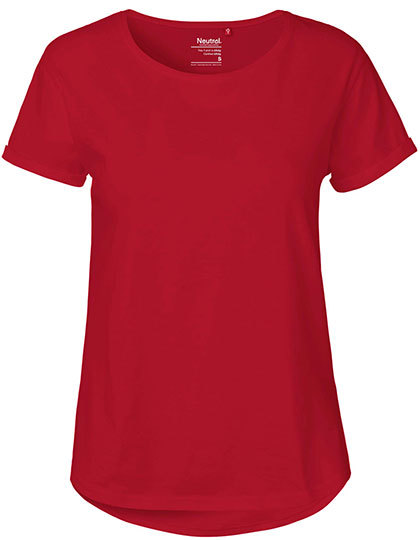 Dames T-shirt Neutral Roll Up O80012 - Red
