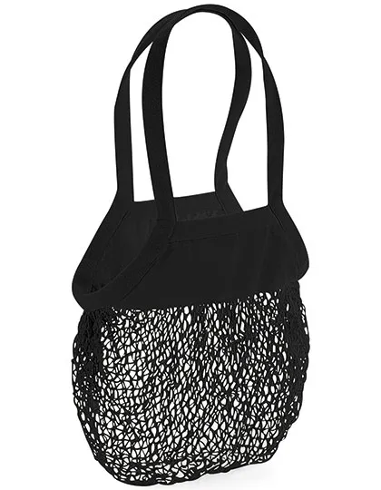Katoenen Draagtas biologisch Westford mill W150 in Organic Cotton Mesh Grocery Bag Black