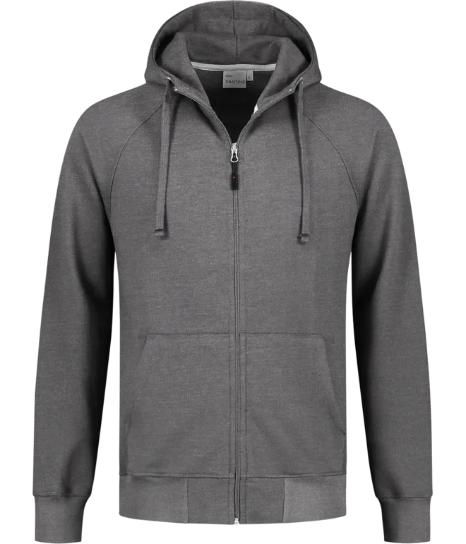 Heren Hooded Sweater met rits Santino Reno  in Heren Hooded Sweater met rits Santino Reno Dark Grey