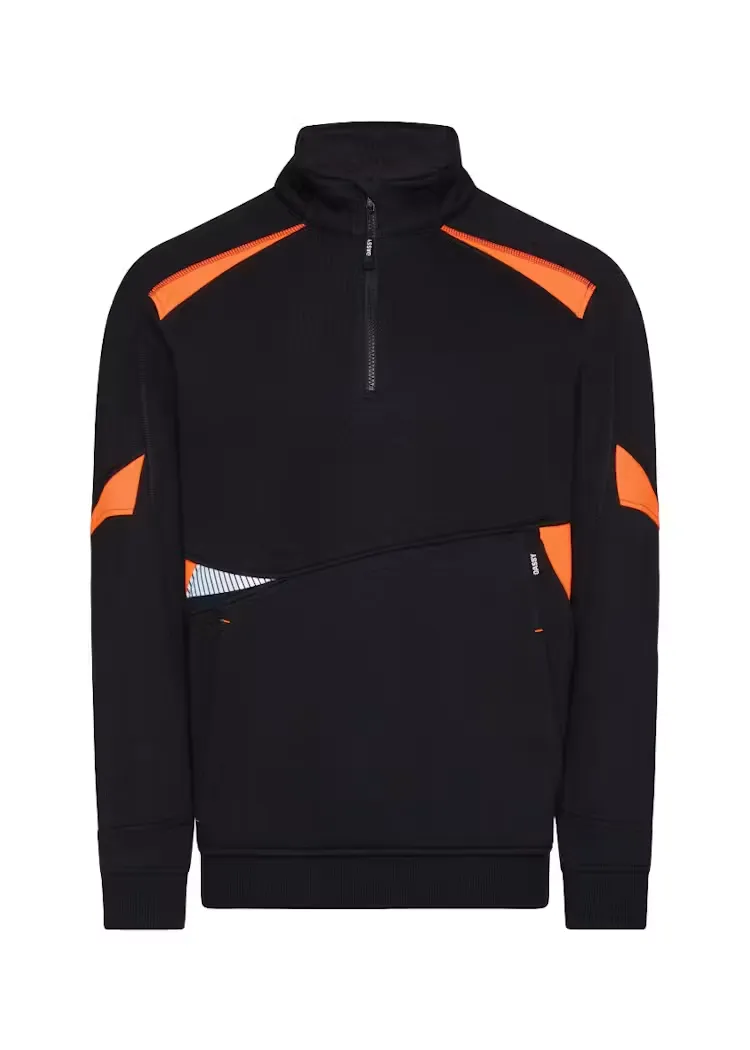 DASSY Sweater Aratu 300521 - DASSY Sweater Aratu 300521 ZWART-FLUO ORANJE