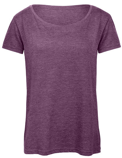 Dames T-shirt Triblend B&C TW056 - Heather Purple