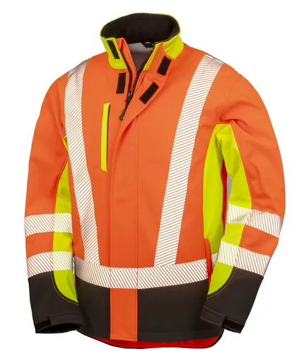 Veiligheid Softshell Jas Result Recycled R506X in Veiligheid Softshell Jas Result Recycled R506X Fluo Yellow-Fluo Oranje-zwart