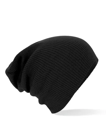 Dames Muts Beechfield Slouch Beanie in Slouch Beanie Black