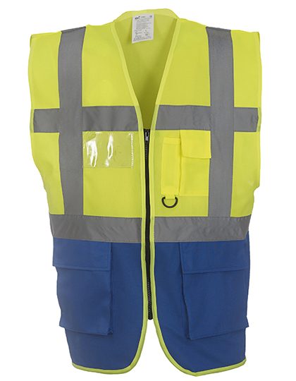Veiligheidshesjes Yoko HVW801 Hi-Vis Geel-Royal Blue