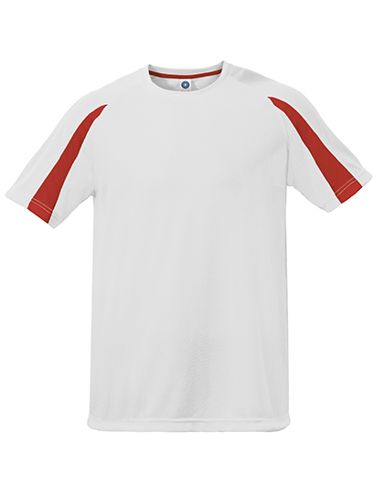 Goedkope Sportshirt Starworld Unisex Contrast SW309 - White / Fiesta Red