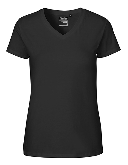 Dames T-shirt V Hals Neutral O81005 - Black