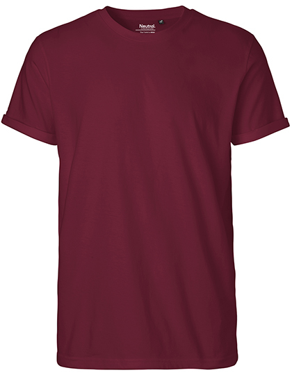 Heren T-shirt Neutral Roll Up O60012 - Bordeaux