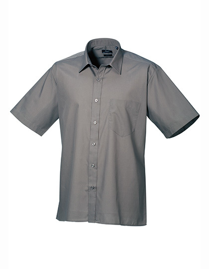 overhemd korte mouw Popeline premier PR202 Dark Grey