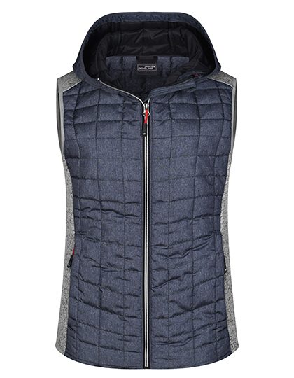 Dames Bodywarmer Daiber Knitted Hybrid JN767 Licht grijs-Anthracite