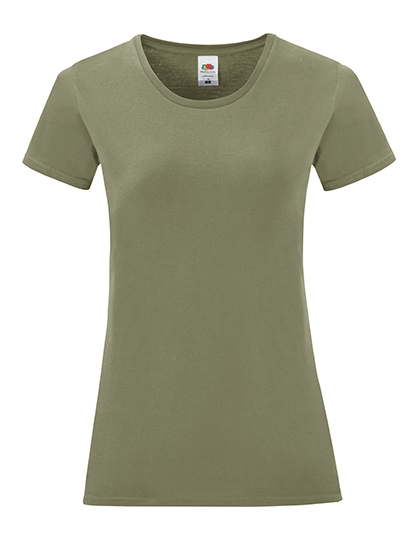 Dames T-shirt Iconic Fruit of the Loom 61-432-0 - Classic Olive