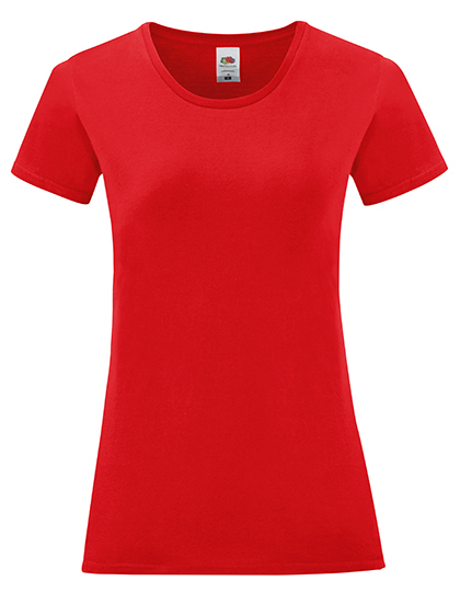Dames T-shirt Iconic Fruit of the Loom 61-432-0 - Red