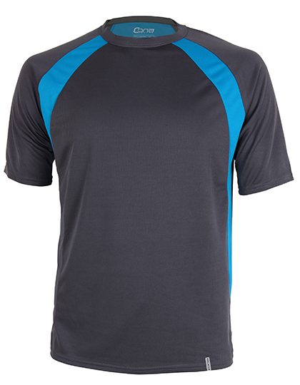 Heren Sportshirt CONA SPORTS Pace Tech Tee CS05 - Anthracite / Azure Blue