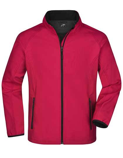 Heren Softshell Jas Promo Daiber JN1130 Rood-Zwart