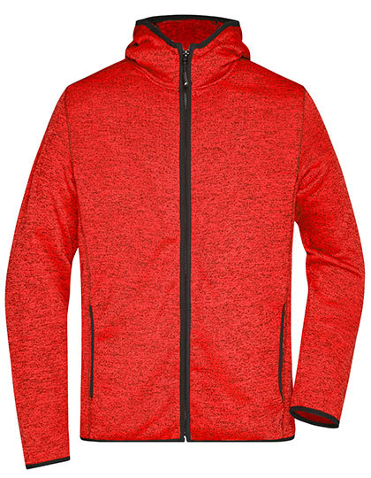 Fleece Vest Daiber Hooded JN589 red melange-zwart