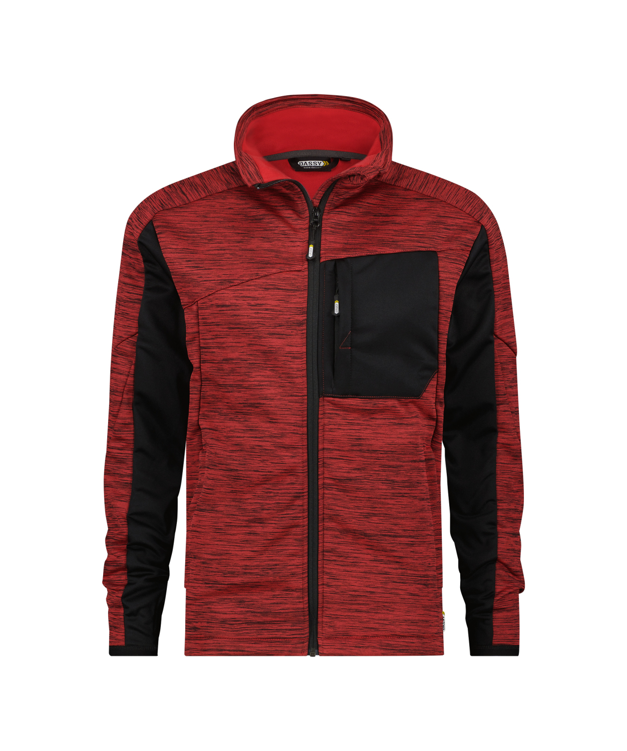 DASSY Fleece Vest Convex ROOD-ZWART