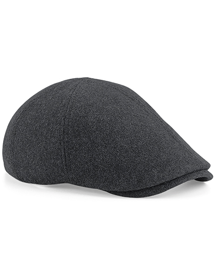 Flat Cap Melton Wool Ivy Beechfield B623 Charcoal Marl