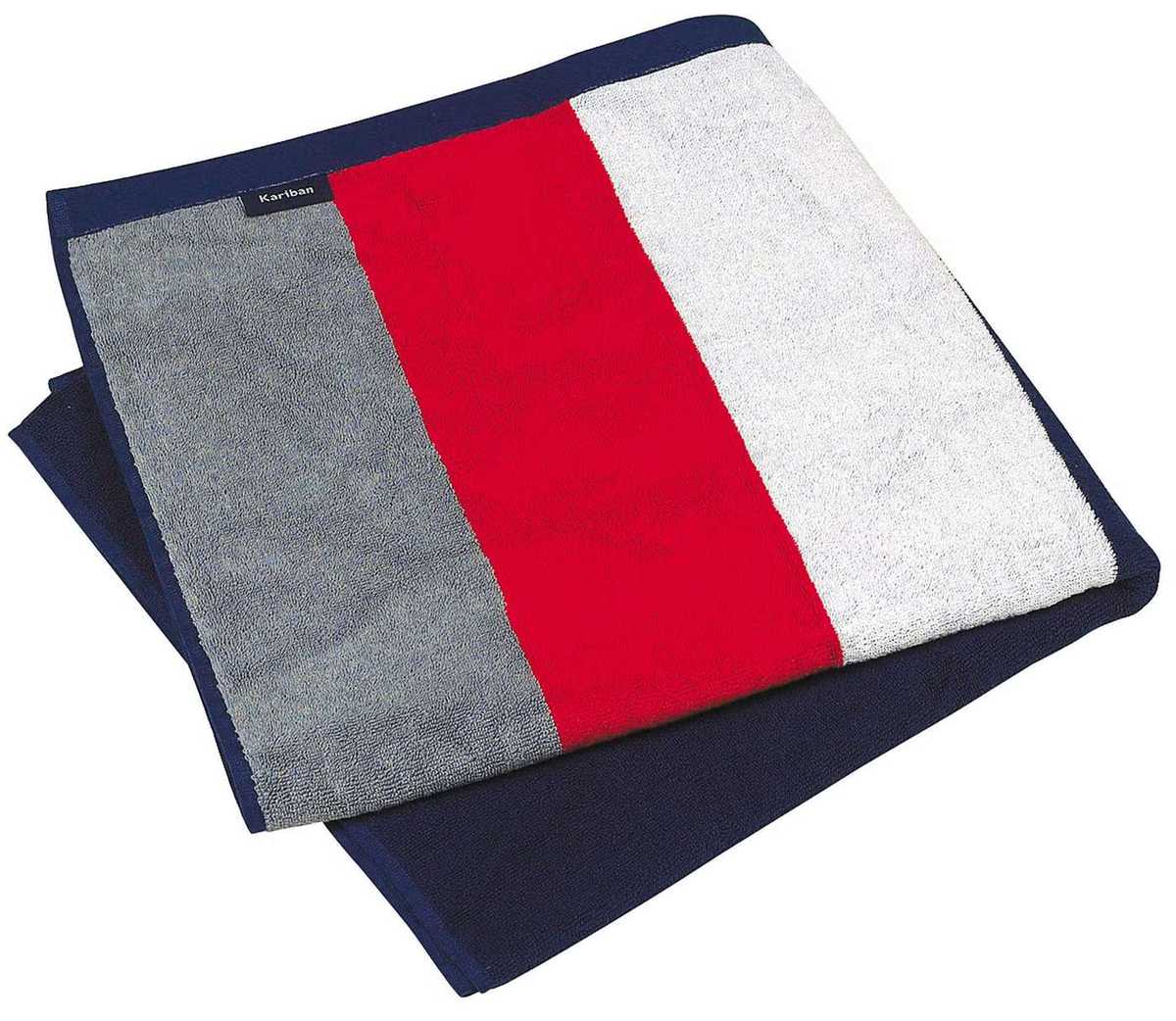Fluwelen Strandlaken Kariban K121 GREY-RED-WHITE-NAVY