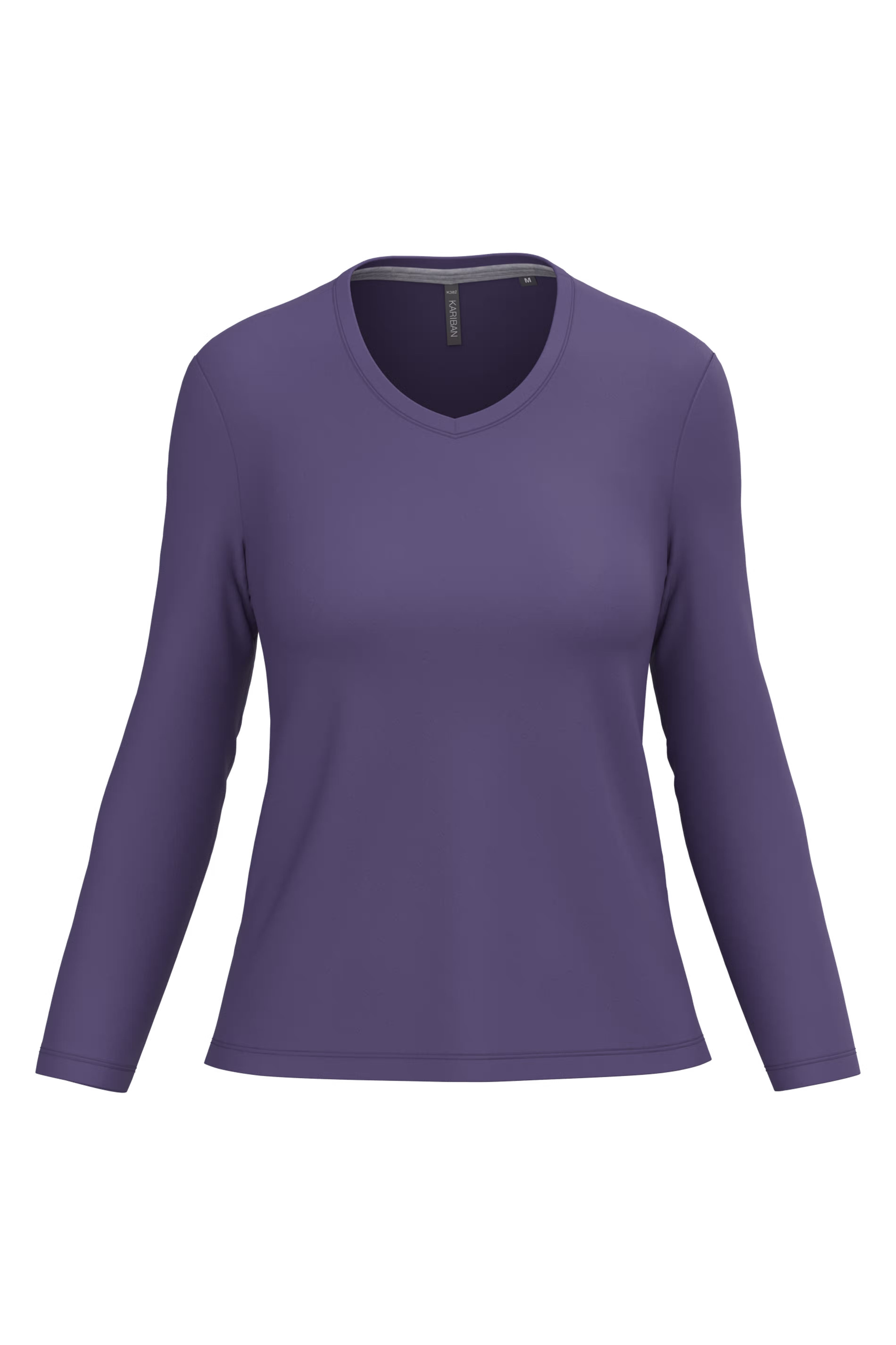 Dames T-shirts lange mouw V Hals Kariban K382 - Purple