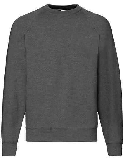Heren Sweater Fruit of the Loom Raglan 62-216-0 Dark Heather Grey