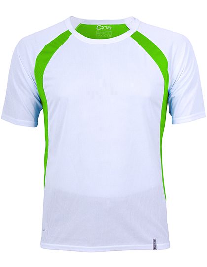 Heren Sportshirt CONA SPORTS Pace Tech Tee CS05 - White / Lime
