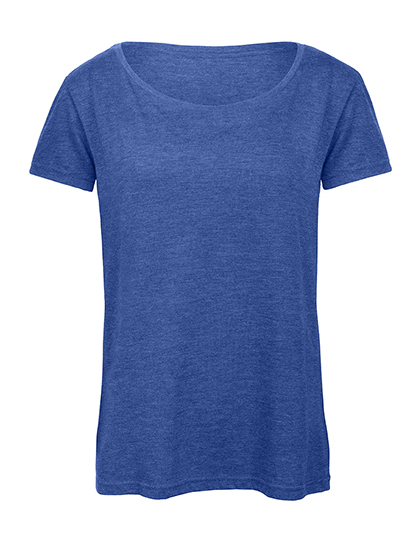 Dames T-shirt Triblend B&C TW056 - Heather Royal Blue