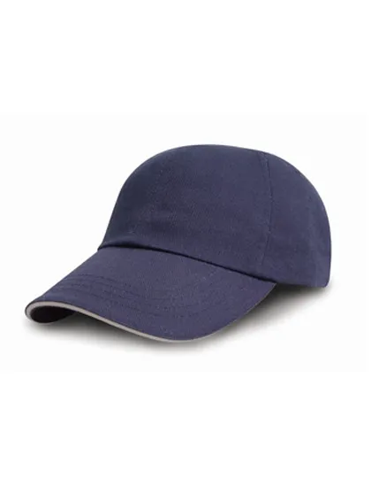 Brushed Cotton Drill Cap RC050X in Brushed Cotton Drill Cap RC050X - Navy/Putty