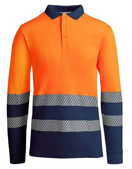 Veiligheid Polo Lange Mouw Roly HV9319 in Veiligheid Polo Lange Mouw Roly HV9319 Navy Blue-Fluo Oranje