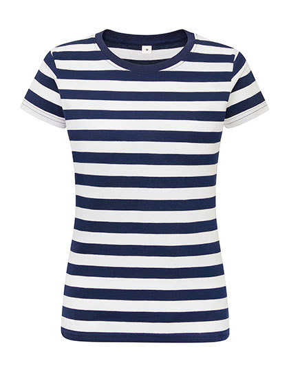 T-shirt dames Mantis Stripy T M110S - Navy / White