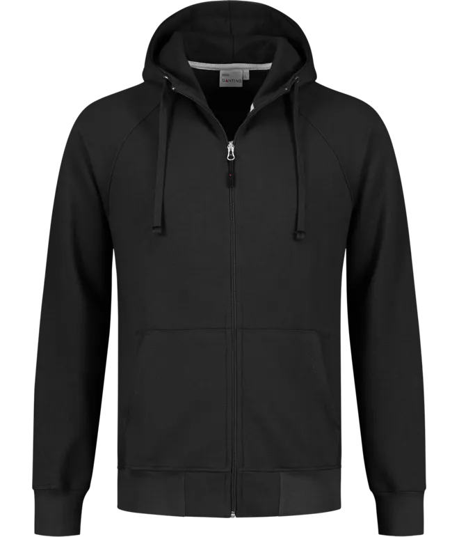 Heren Hooded Sweater met rits Santino Reno  in Heren Hooded Sweater met rits Santino Reno  Zwart