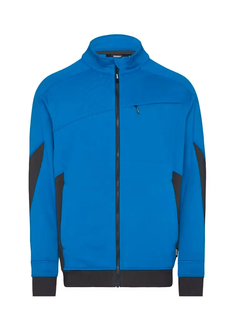 DASSY Sweater Velox met Rits Stretch 300570 in DASSY Sweater Velox met Rits Stretch 300570 AZUUR BLAUW-ANTRACIET GRIJS
