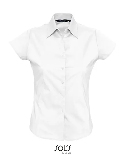 Dames Blouse Korte Mouw Sol's Strech 17020 in Dames Blouse Korte Mouw Sol's Strech 17020 Wit