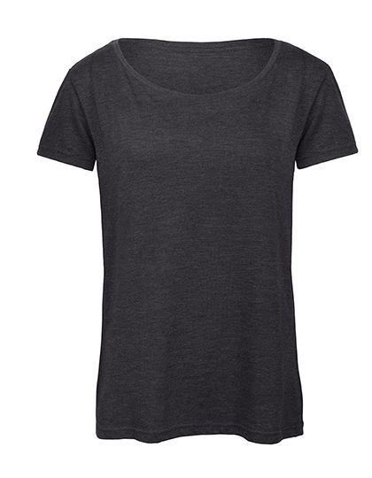 Dames T-shirt Triblend B&C TW056 - Heather Dark Grey