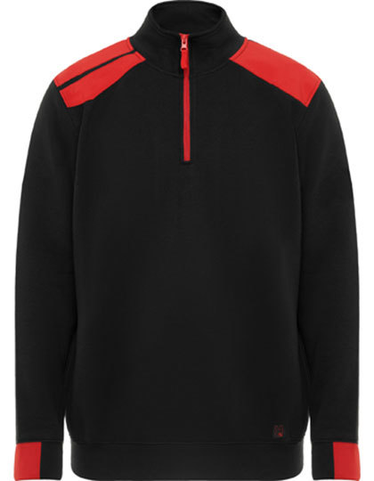 Heren Sweater Roly Maverick SU8413 zwart-rood