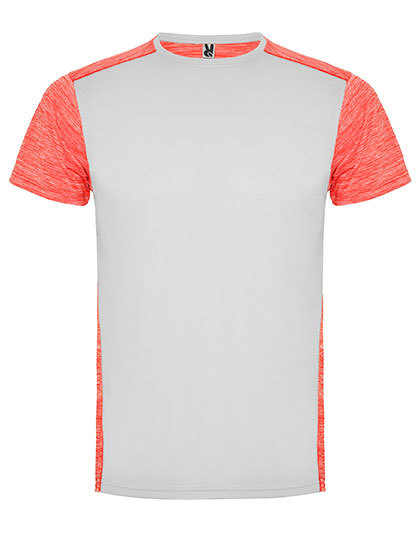 Heren Sportshirt Roly Zolder CA6653 - White / Fluor Coral