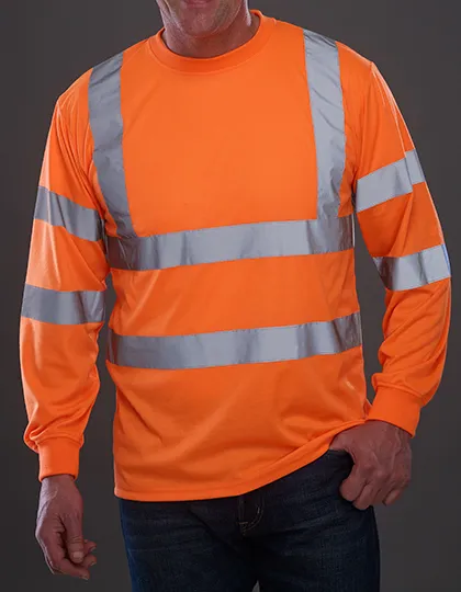 Veiligheid T-shirt Lange Mouw YOKO HVJ420 in Veiligheid T-shirt Lange Mouw YOKO HVJ420 Hi Vis Oranje