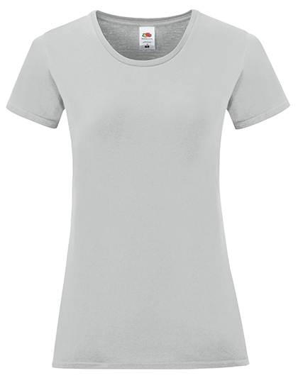 Dames T-shirt Iconic Fruit of the Loom 61-432-0 - Zinc