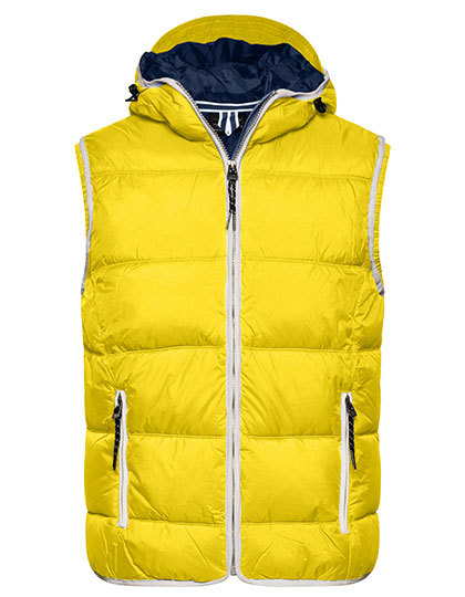 Heren Bodywarmer Daiber JN1076 Sun Yellow-Wit