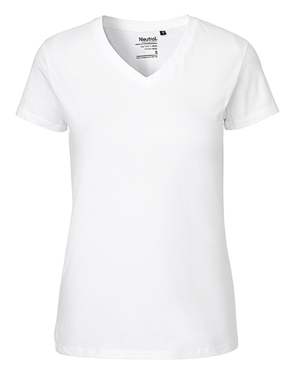 Dames T-shirt V Hals Neutral O81005 - White