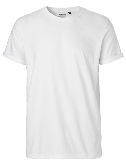 Heren T-shirt Neutral Roll Up O60012 - White