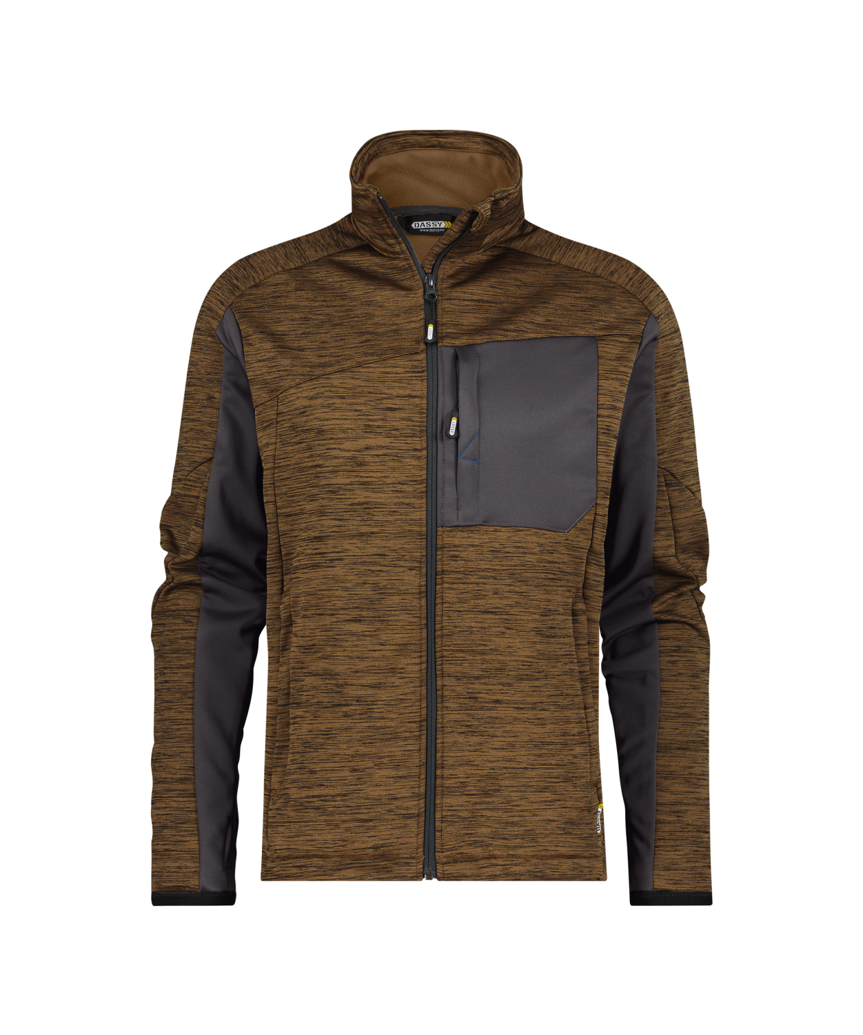 DASSY Fleece Vest Convex LEEM BRUIN-ANTRACIET GRIJS