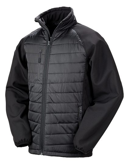 Heren Softshell Jas Result Recycled Compass Padded R237X Zwart