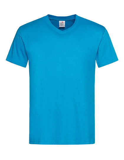 Heren T-shirt V Hals Stedman Classic-T ST2300 Ocean Blue